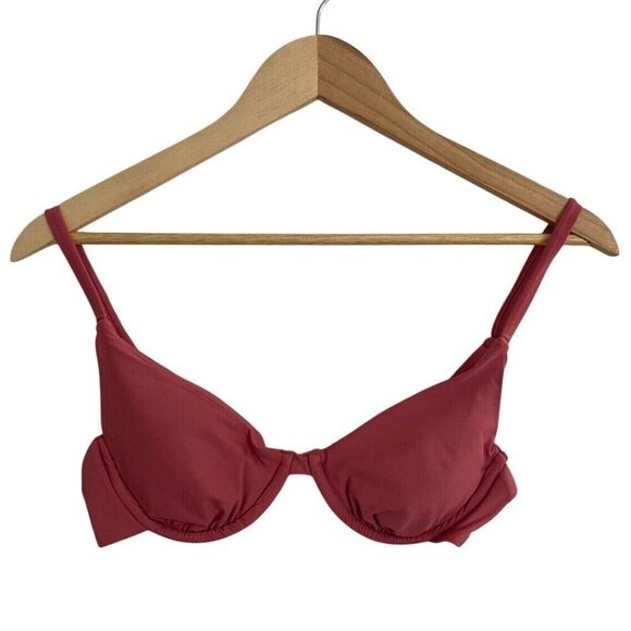Andie The Sicily Swim Bikini Top Women's Small Punch Pink Underwire Padded Lined - Picture 1 of 8